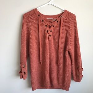 Lace Up Sweater